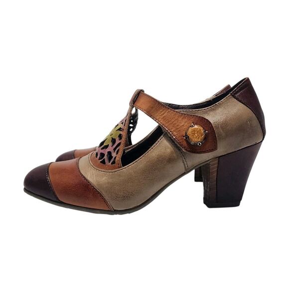 L'Artiste Spring Step Jardin Pumps 37 US 7 Floral Heels Colorful Victorian Shoes - Picture 2 of 8